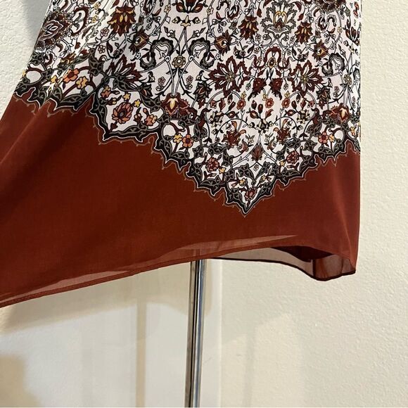 Max Studio Bohemian Floral Tank Size S Rust, Cream & Black - Picture 5 of 10